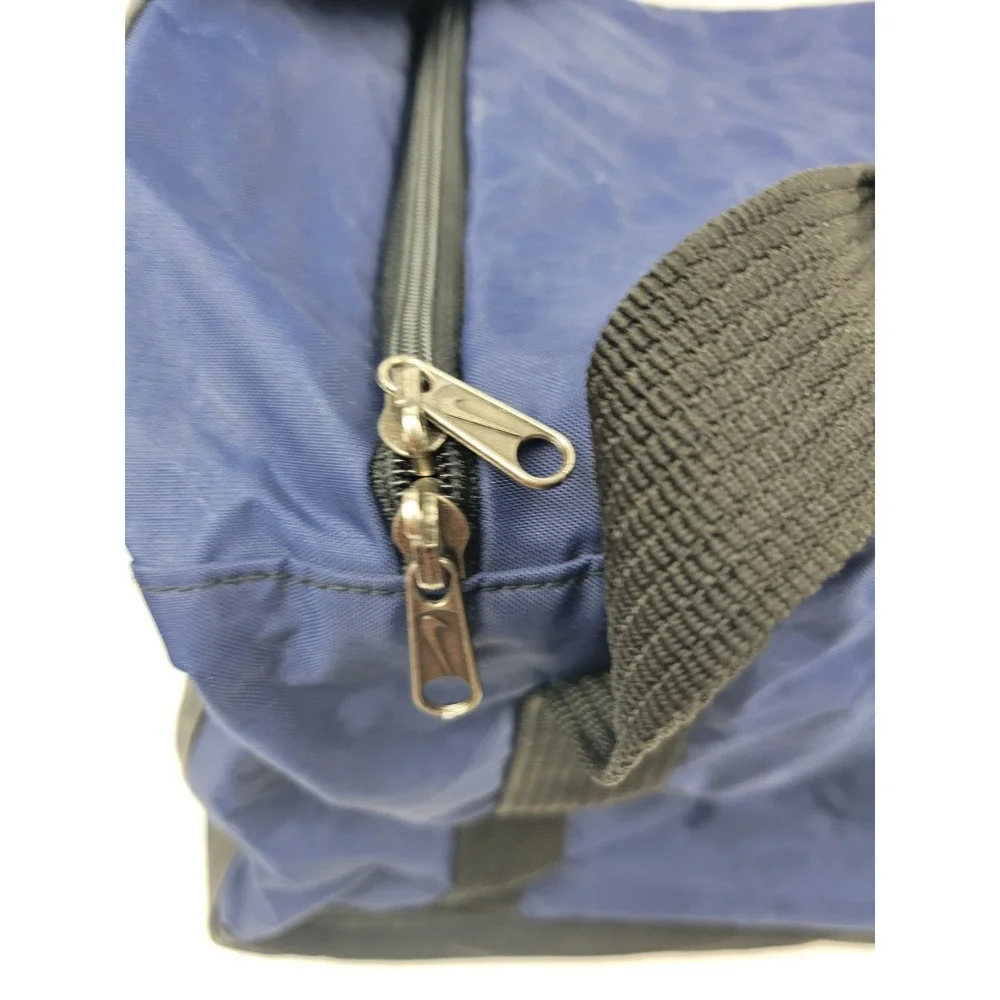 Vintage Nike Duffle Bag Blue Embroidered Center‎ Swoosh 90s Y2K Shoulder Strap